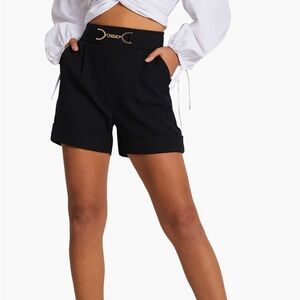 River Island Black High Waist Shorts Size UK 10 (US 6)
